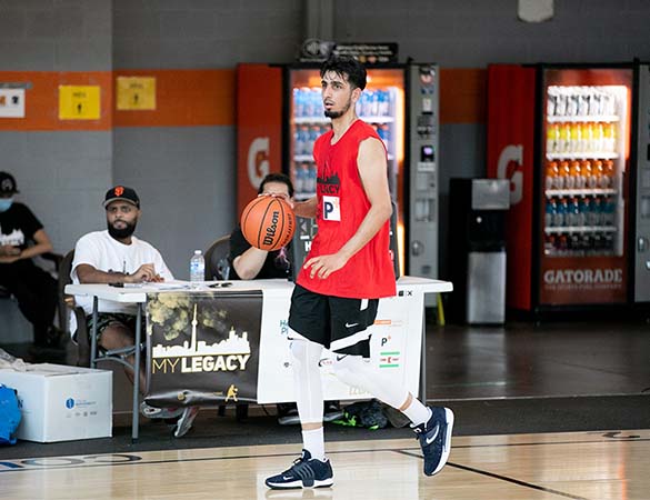 Athlete Dribbling at MY Legacy Basketball Tournament