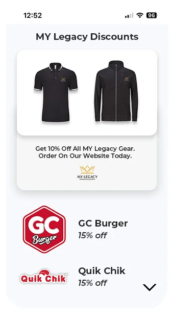 legacy rewards card discounts