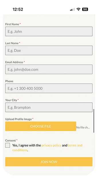 registering for the legacy rewards card on mobile