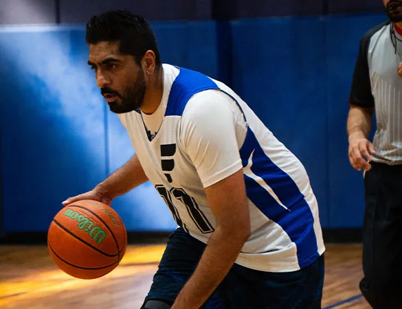 basketball player dribbling